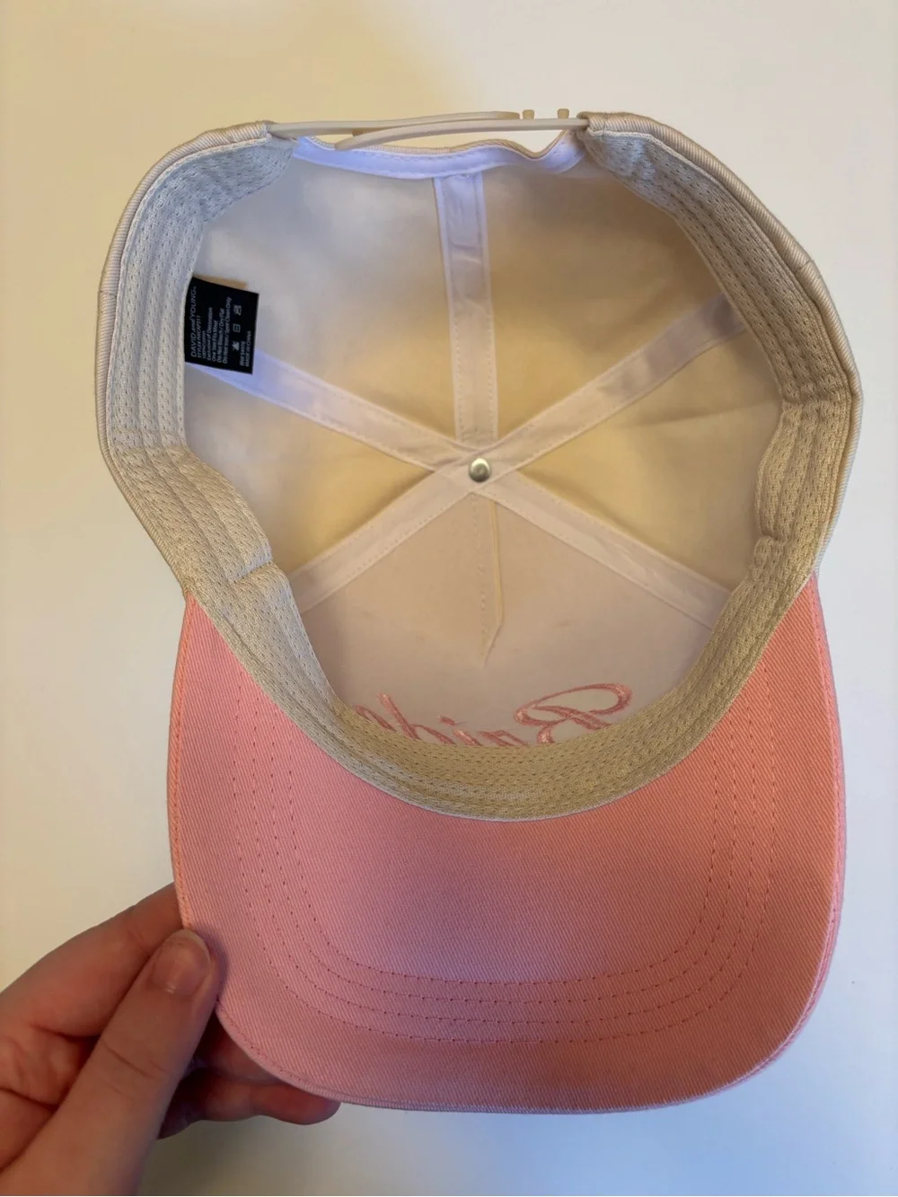 David and Young Bride Pink and Cream Baseball Cap